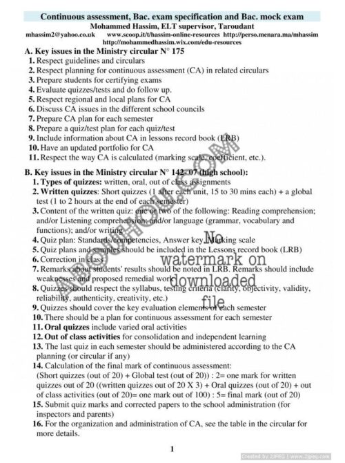 Continuous assessment specification-1