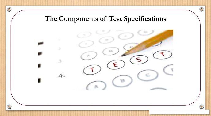 The Components of Test Specifications CPD