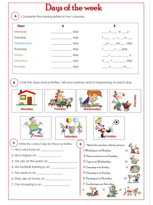 Back to School activities - basics