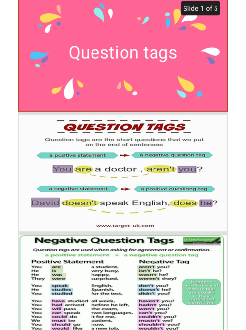Question tags PPT