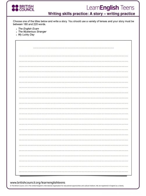 a story writing practice ESL Book
