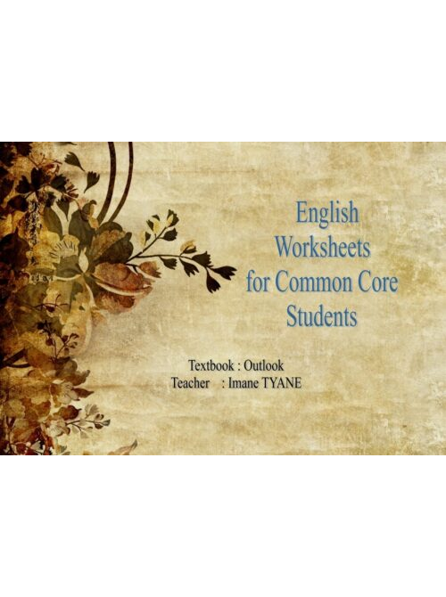 Worksheets compilation for common core