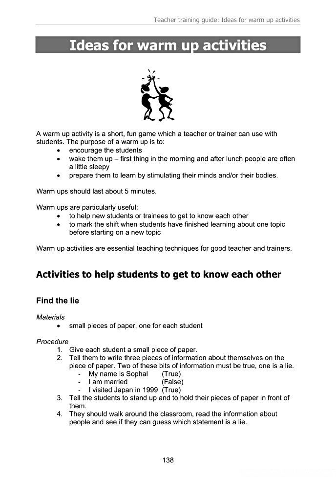 Warm up activities ideas Ice breakers Toolkit