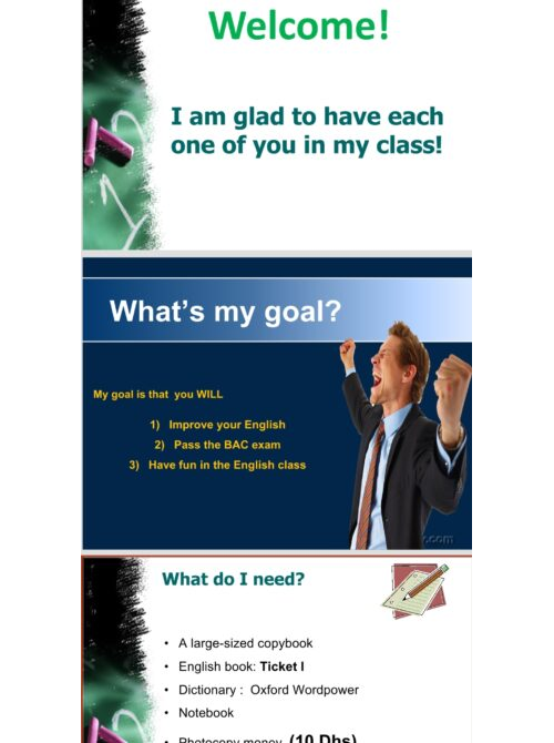 Back to School first day 2nd bac ppt
