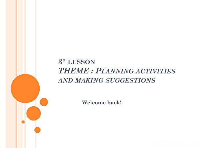 Making suggestions present simple continuous for future plans Review Review.