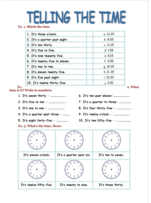 Telling the time