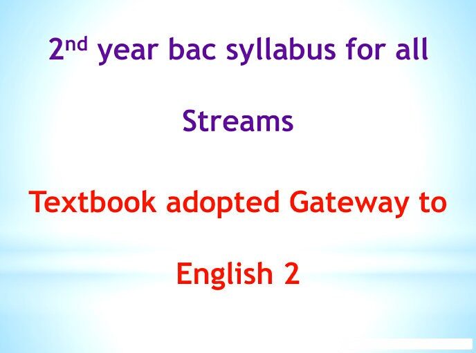 2nd bac syllabus all streams lesson.