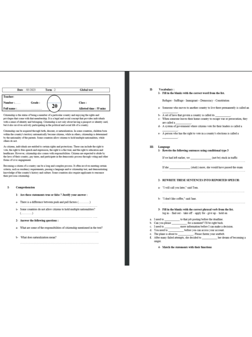 2BAC Global Test S2