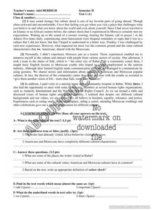 2 BAC SVT S2 Test 2