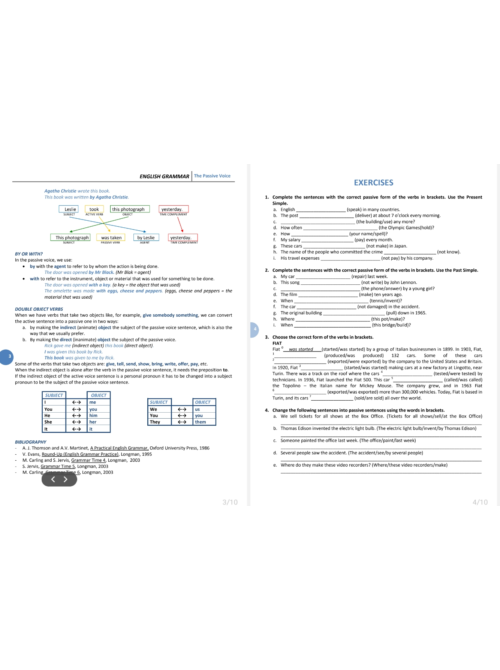 Passive voice booklet