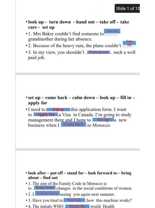 Phrasal verbs -Ppt