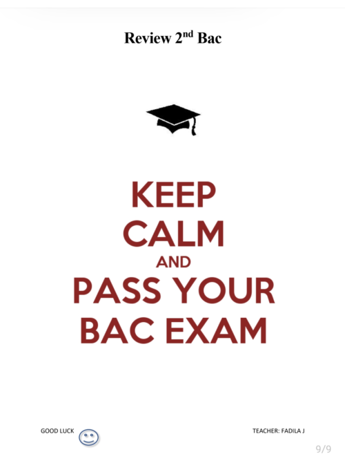 Review second Bac national exam By Fadila J.
