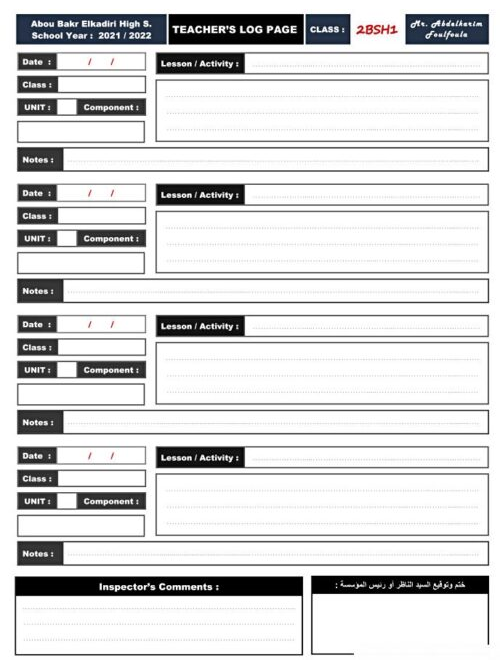 Teachers Record book 2021 toolkit.