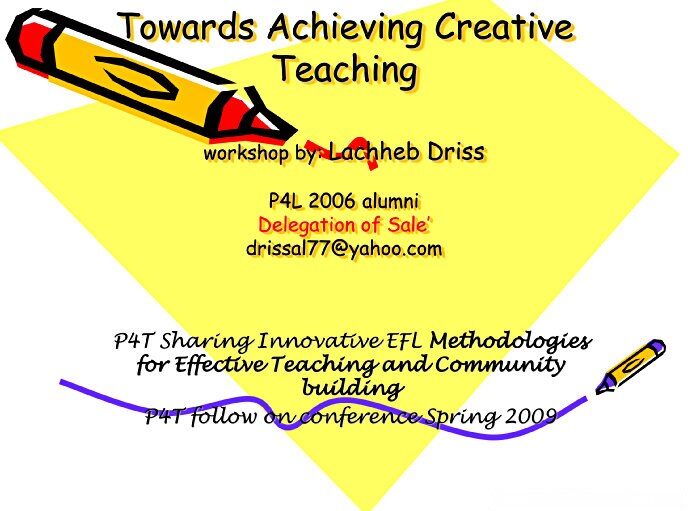 Towards Achieving Creative Teaching CPD presentation