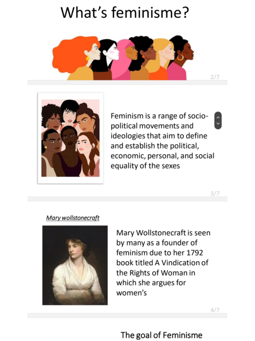 Presentation about FEMINISM -project work PPT