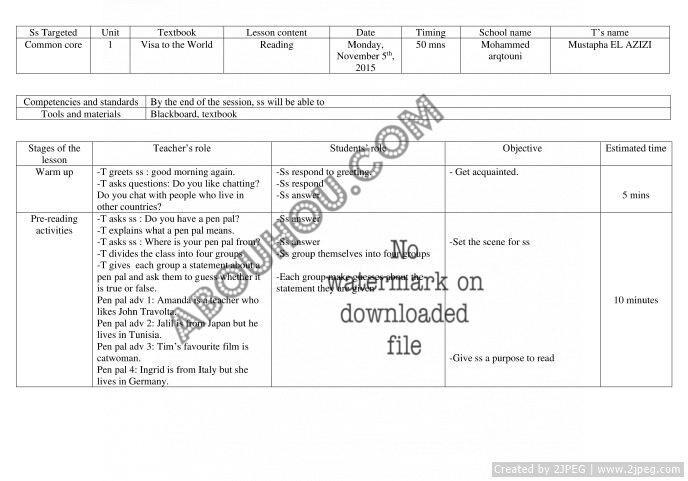 CC z LPs Mxt lesson plan reading Common core