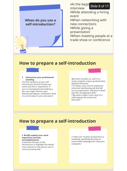 Self-introducing paragraph PPT
