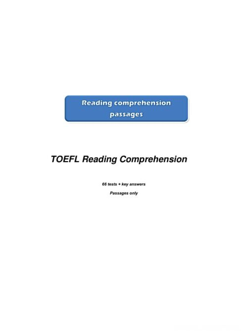Reading Comprehension 66 texts TOEFL practise