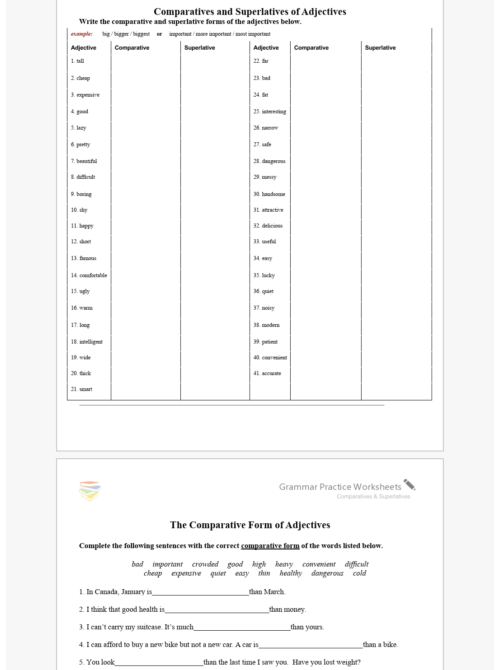 COMPARATIVE AND SUPERLATIVE