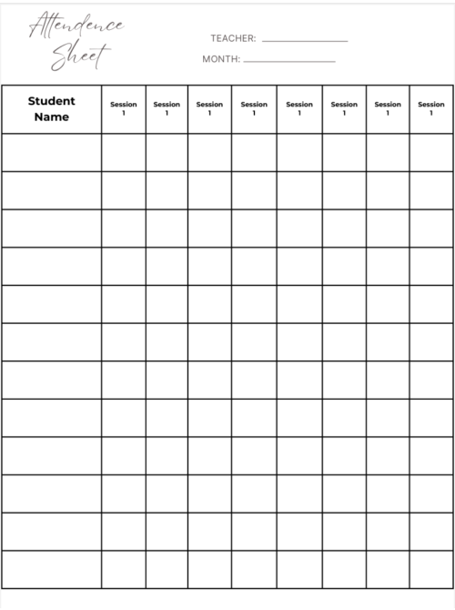 Attendence Sheet