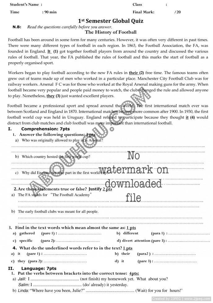1bac global quiz 1